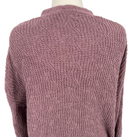 Margeaux & Ellie Chenille Open Front Cardigan Sweater Purple Size Large - Picture 7 of 12